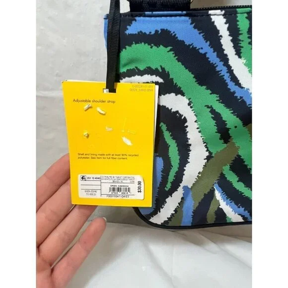 DVF Diane Von Furstenberg Utility Crossbody Bag Disco Zebra Green NWT - Picture 8 of 9